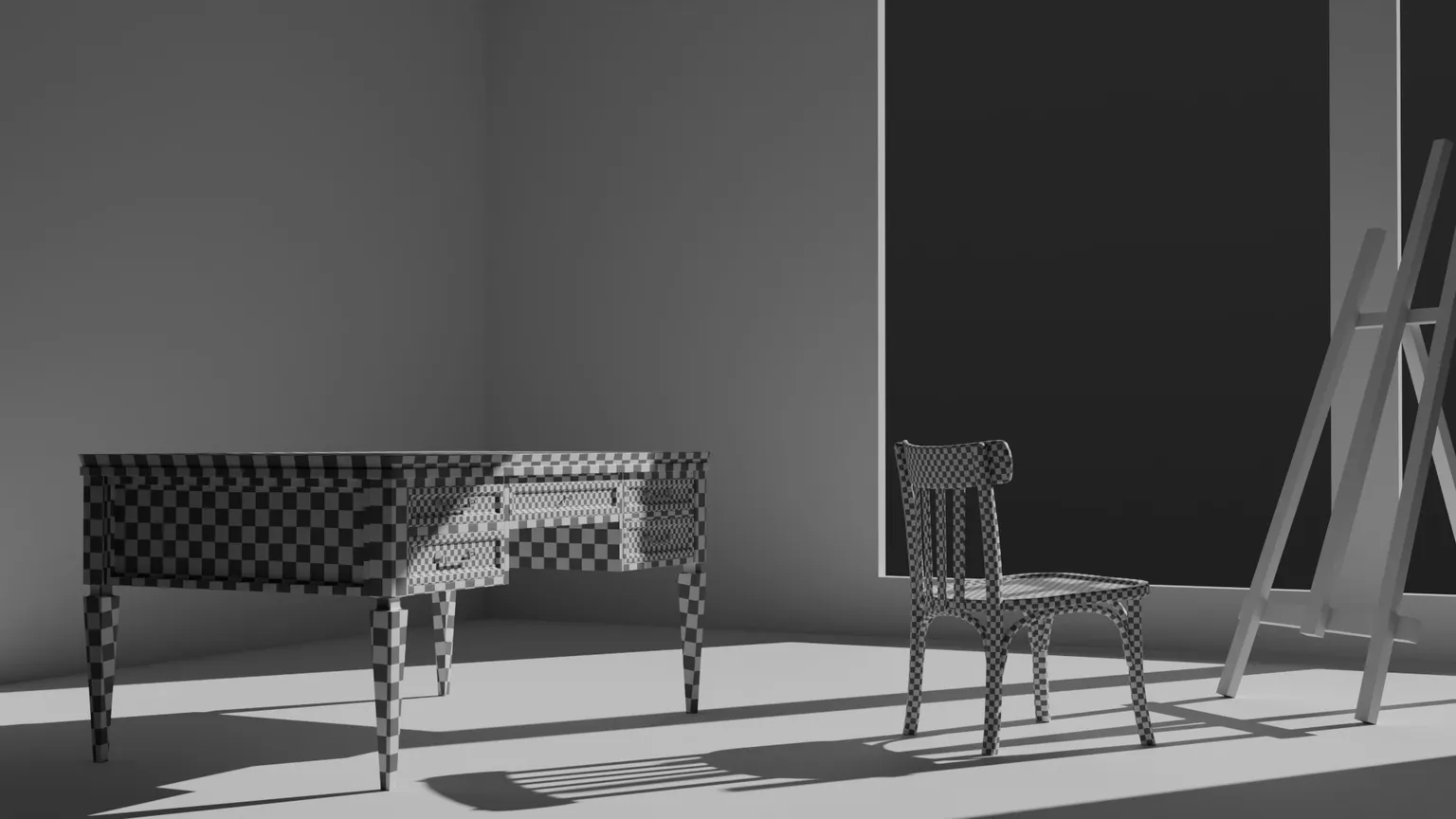 La composición, ya con la luz nocturna puesta.