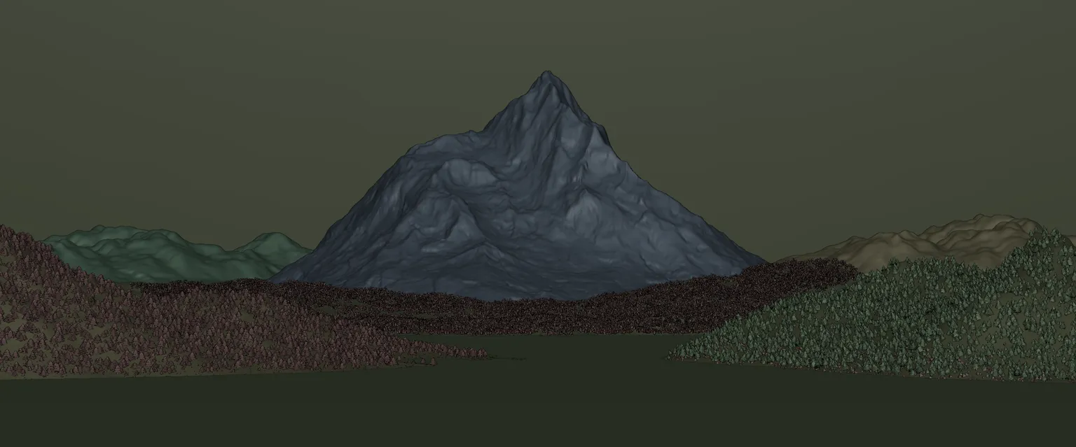 La montaña en viewport.