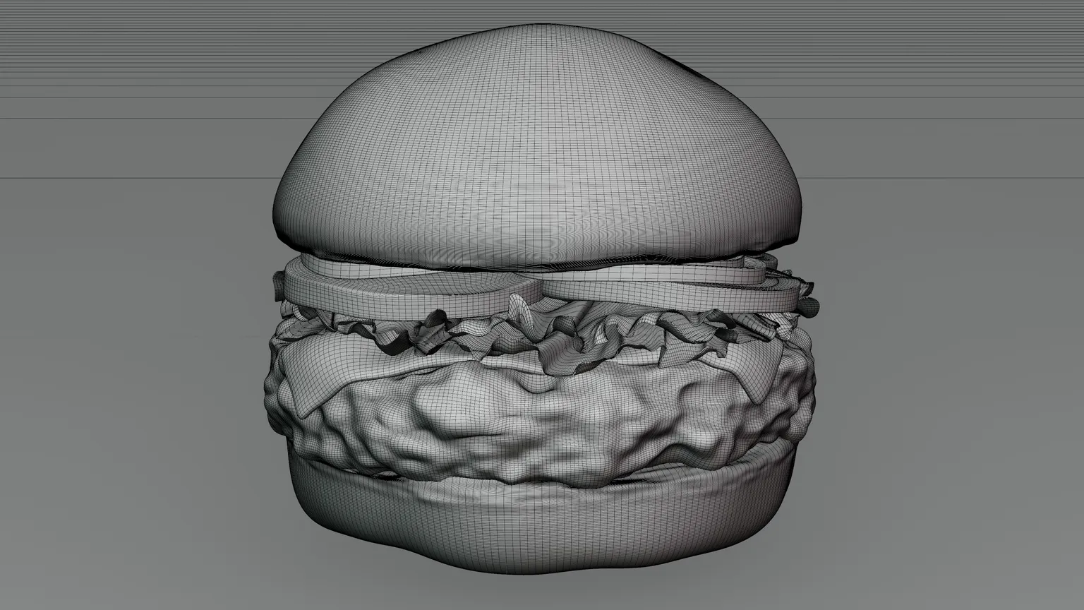 La escena en viewport, antes del render.