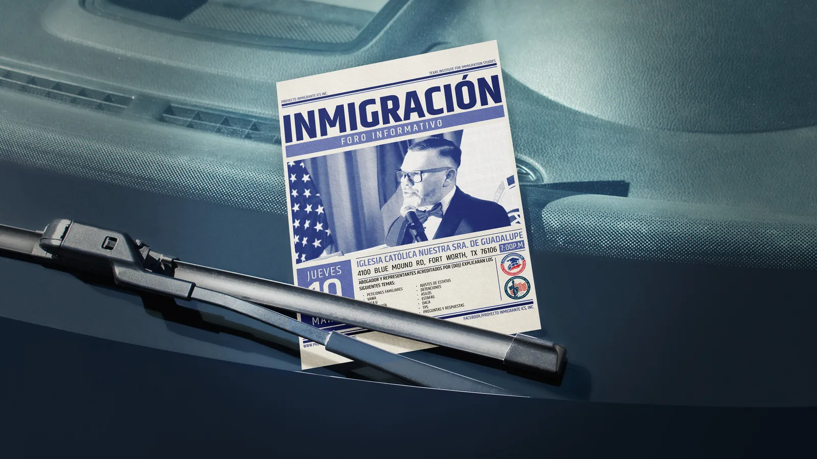 Flyer del foro informativo de inmigración.