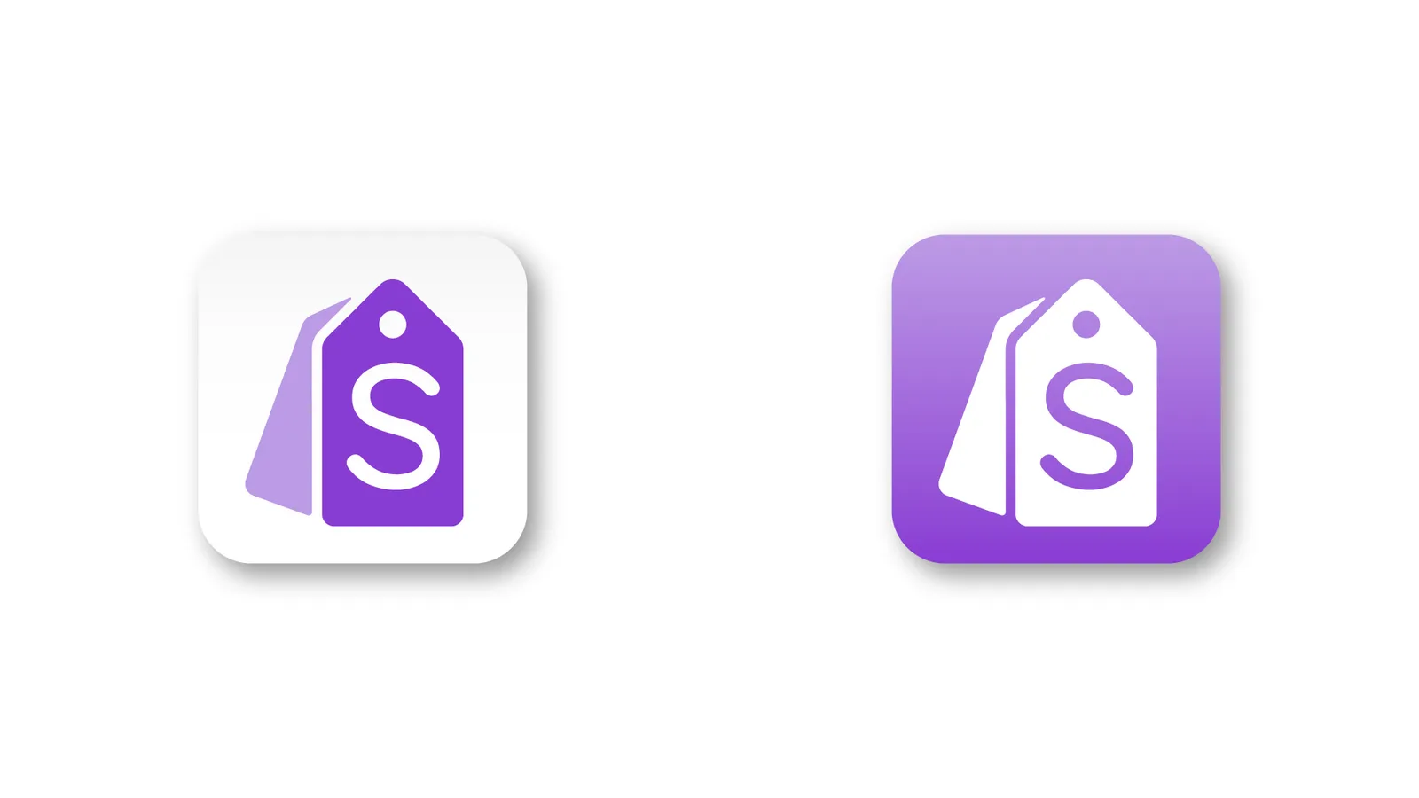 Los dos app icons, versión clara y versión morada.